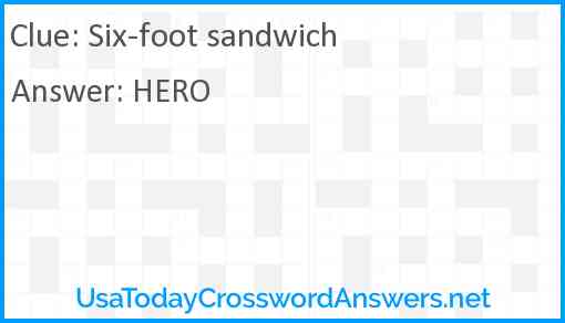Six-foot sandwich Answer