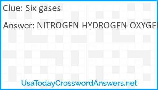 Six gases Answer