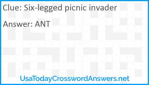 Six-legged picnic invader Answer