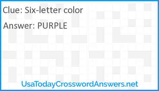 Six-letter color Answer