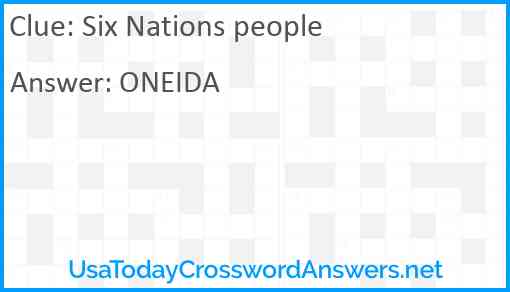 Six Nations people Answer