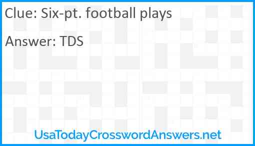 Six-pt. football plays Answer