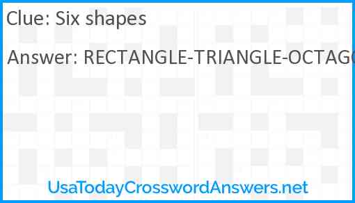 Six shapes Answer