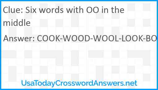 Six words with OO in the middle Answer