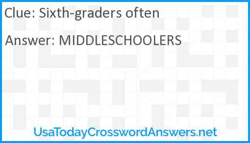 Sixth-graders often Answer