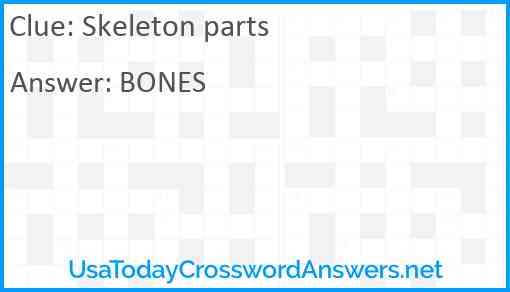 Skeleton parts Answer