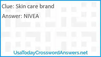 Skin Care Brand Crossword Clue Usatodaycrosswordanswers Net