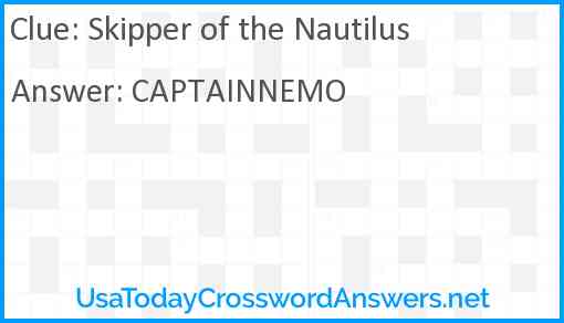 Skipper of the Nautilus Answer