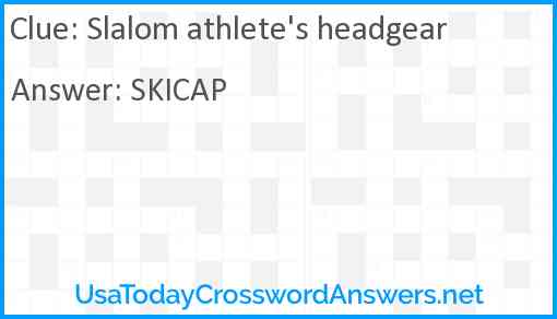 Slalom athlete's headgear Answer