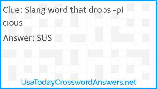 Slang word that drops -picious Answer