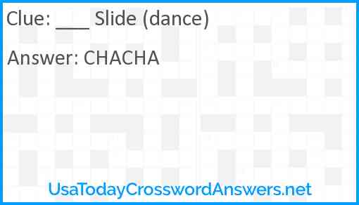 ___ Slide (dance) Answer