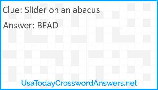 Slider on an abacus Answer