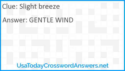 Slight breeze Answer