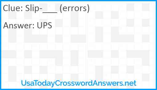 Slip-___ (errors) Answer
