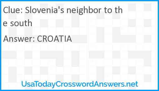 Slovenia's neighbor to the south Answer