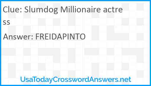 Slumdog Millionaire actress Answer