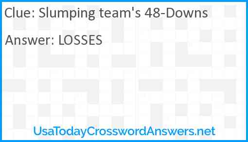 Slumping team's 48-Downs Answer