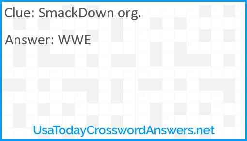 SmackDown org. Answer