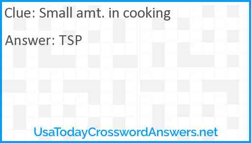 Small amt. in cooking Answer