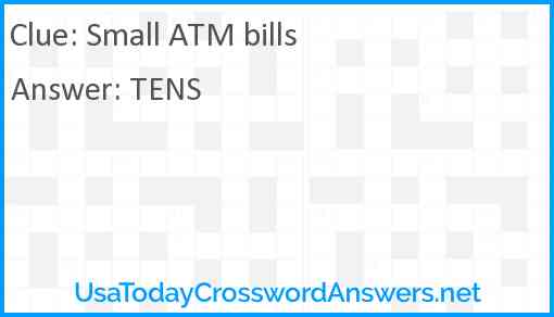 Small ATM bills Answer