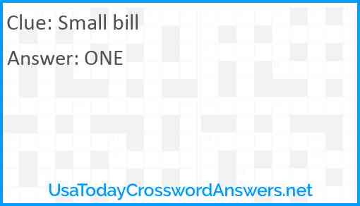 Small bill Answer