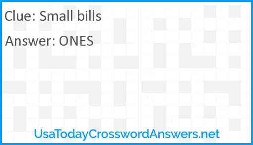 Small bills Answer