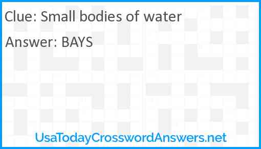 Small bodies of water Answer