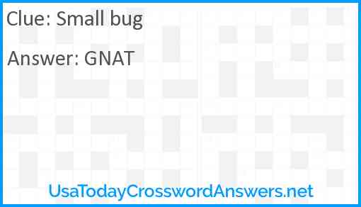 Small bug Answer