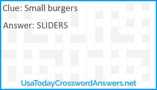 Small burgers Answer