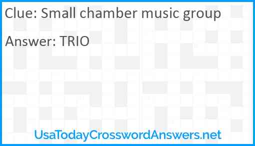 Small chamber music group Answer