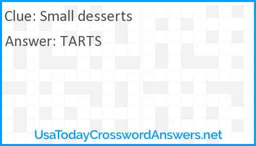 Small desserts Answer