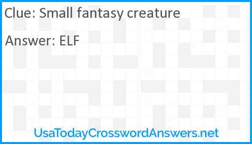 Small fantasy creature Answer
