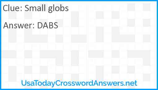 Small globs Answer
