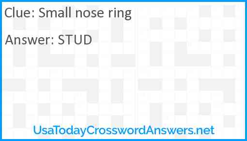 Small nose ring Answer