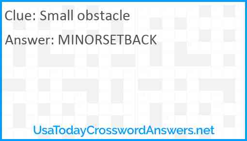 Small obstacle Answer