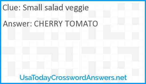 Small salad veggie Answer