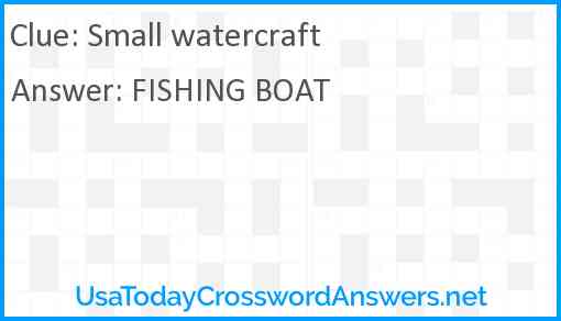 Small watercraft Answer