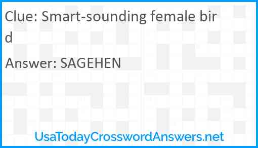 Smart-sounding female bird Answer