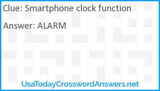 Smartphone clock function Answer