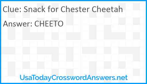 Snack for Chester Cheetah Answer