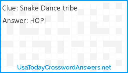 Snake Dance tribe Answer
