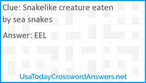 Snakelike creature eaten by sea snakes Answer