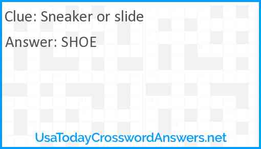 Sneaker or slide Answer