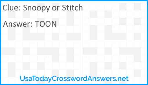 Snoopy or Stitch Answer