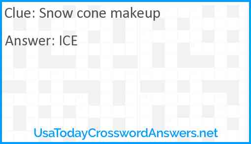 Snow cone makeup Answer