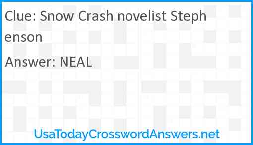 Snow Crash novelist Stephenson Answer