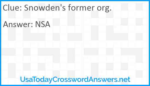Snowden's former org. Answer
