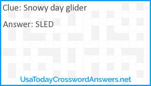 Snowy day glider Answer