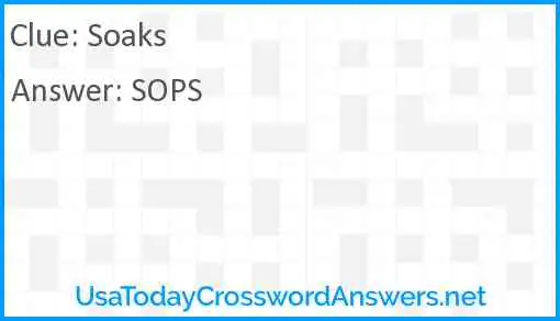 Soaks crossword clue UsaTodayCrosswordAnswers net