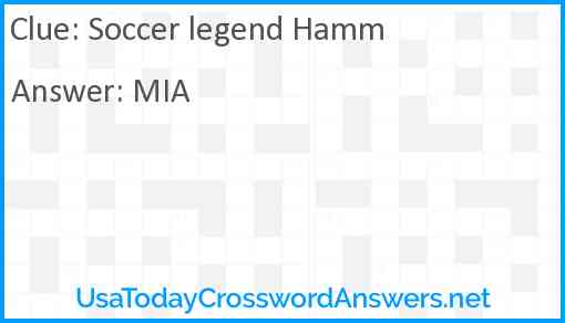 Soccer legend Hamm Answer